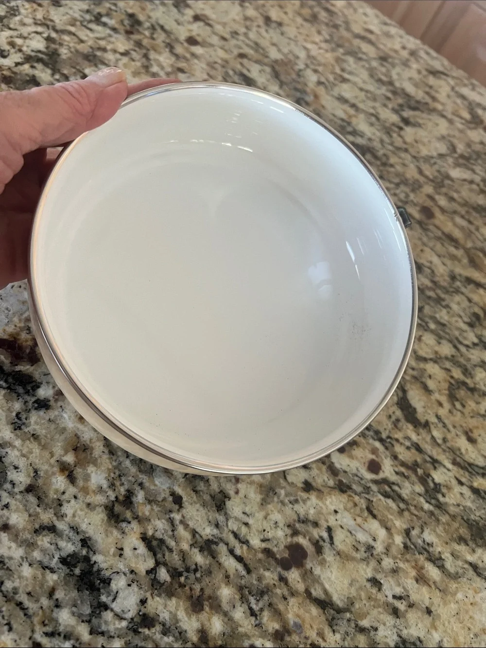 Ginger and Cream Small Skillet with black Handle - Porcelain Interior - NWT